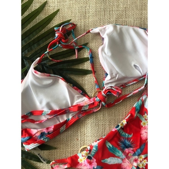 3-Piece Tropical Print Bikini Top and Cheeky Bottom w/ Matching Wrap SIZES M & L - Picture 9 of 11